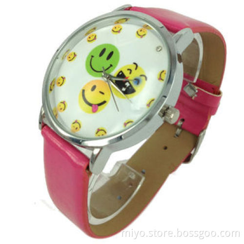 Fashion Kid and Teens Leather Band Wristwatch, Alloy Case and Leather Band, New Product